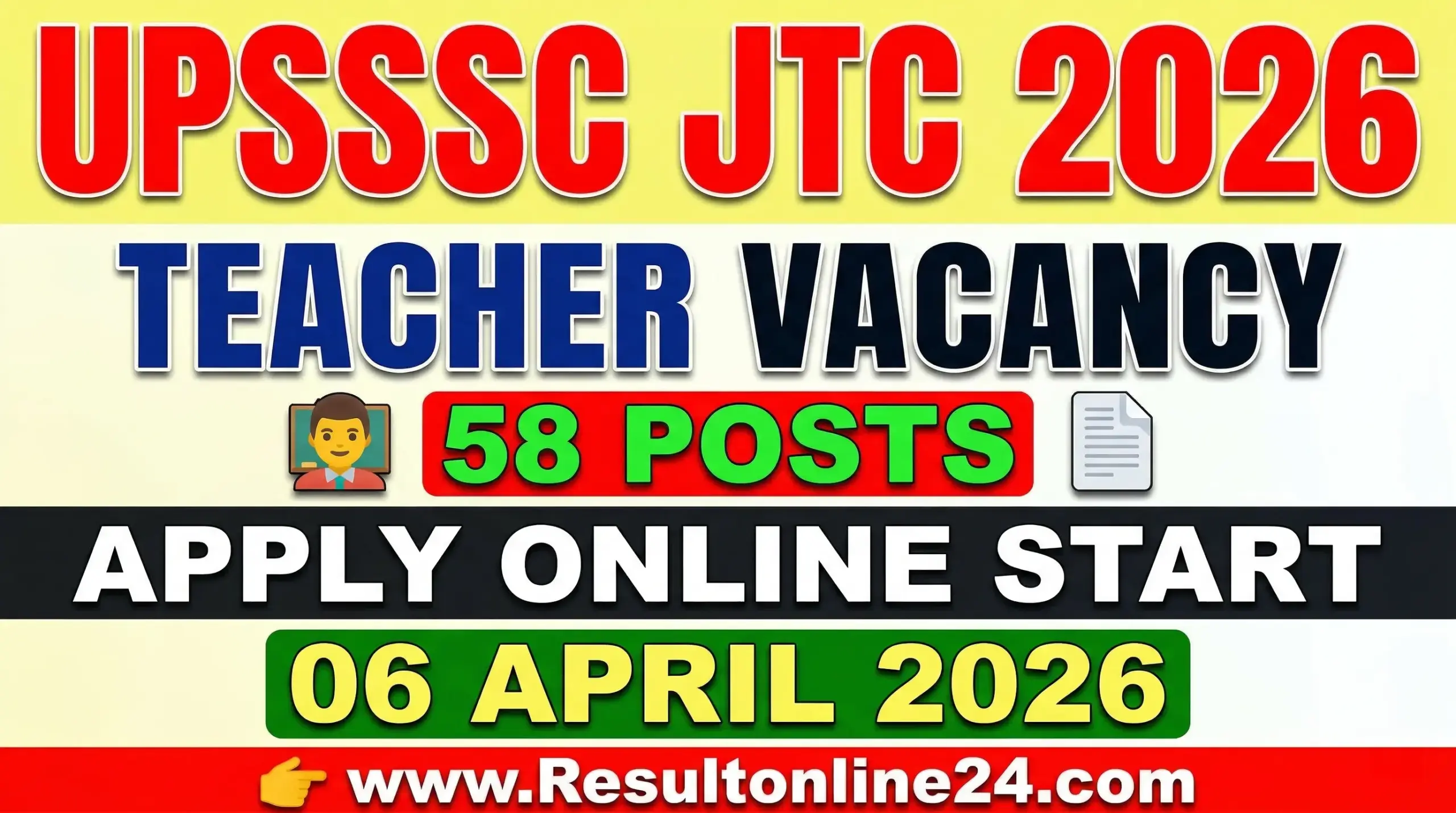 UPSSSC JTC Recruitment 2026 Apply Online